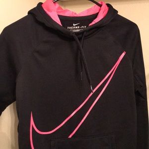 Nike Women’s Therma-Fit Black/Pink Logo Hoodie